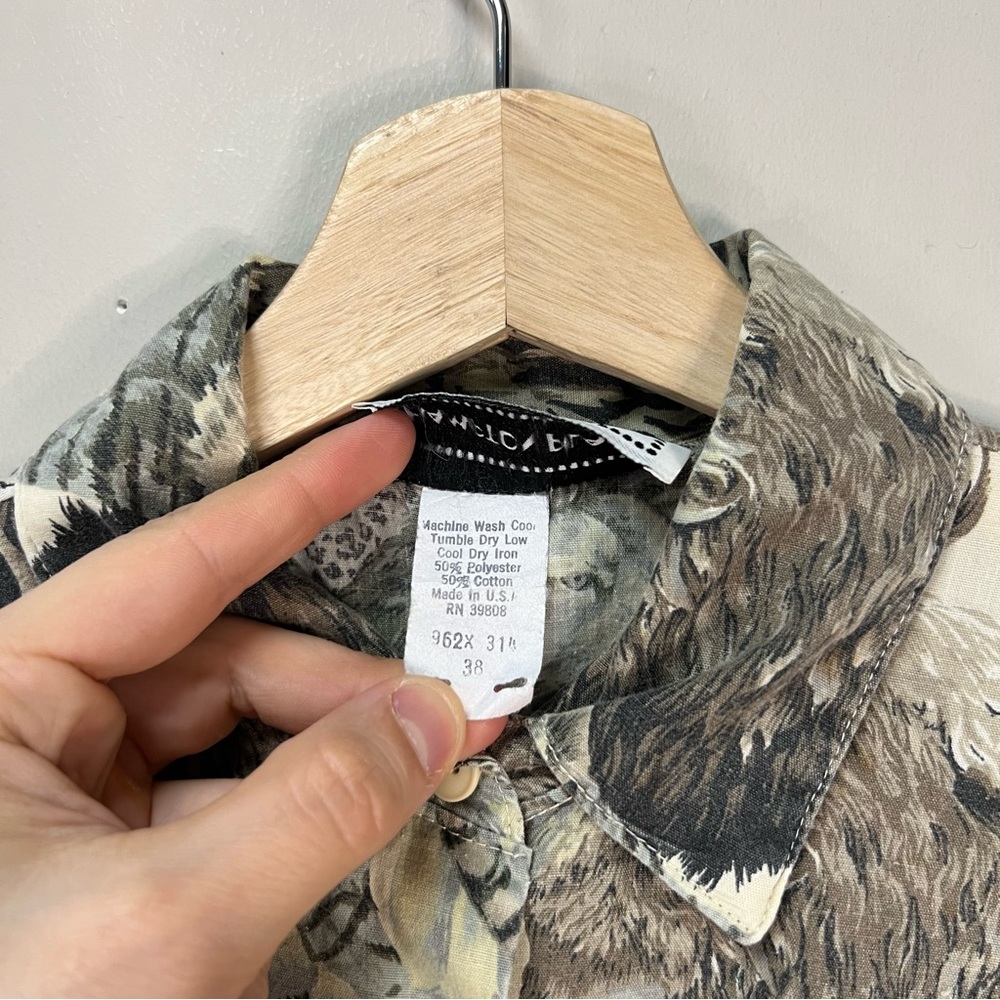 Womens Vintage Safari Button Up Shirt - Picture 5 of 5